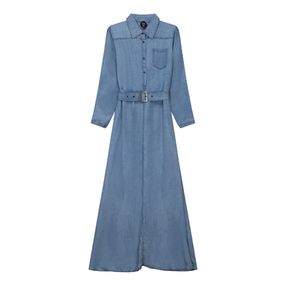 Woven Denim Maxi Dress