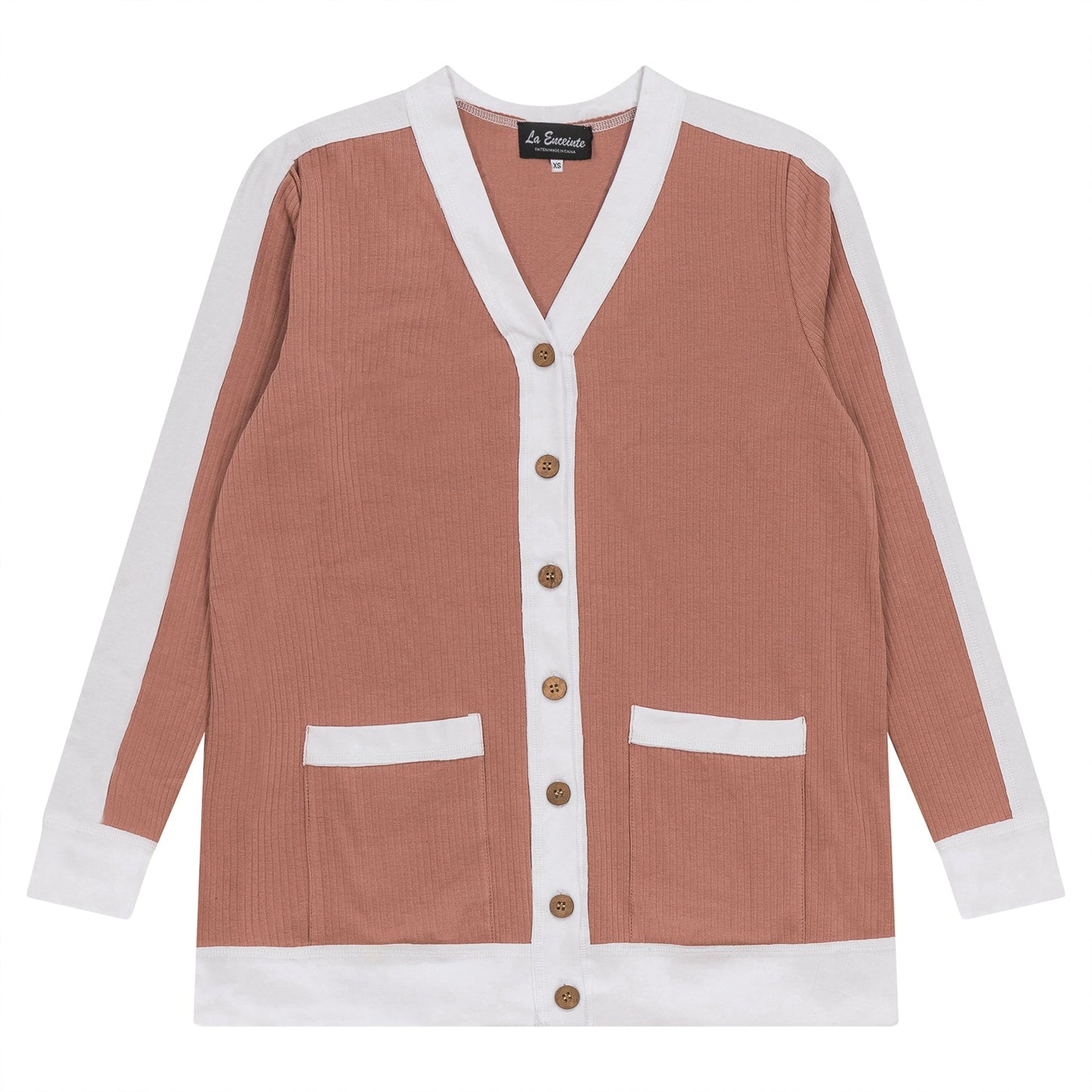 Maternity Ribbed Contrast Cardigan