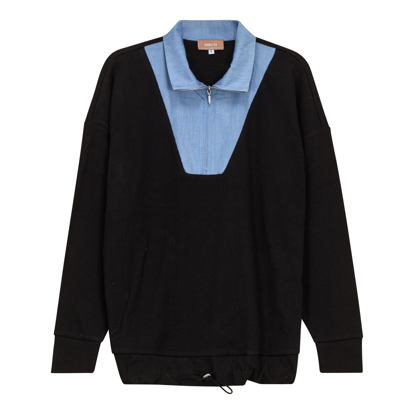 Maternity Henley Bungee Contrast Top