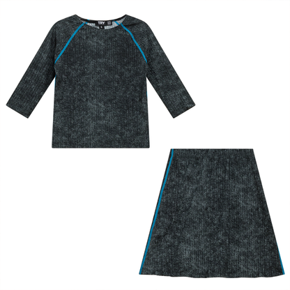 Distressed Rib 2Pc Swim Set