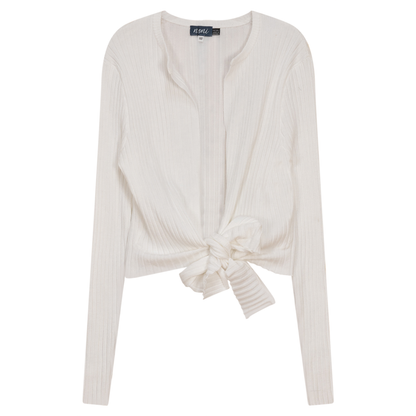 Cropped Tie Cardigan