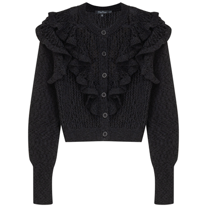 Cropped Crochet Knit Cardigan