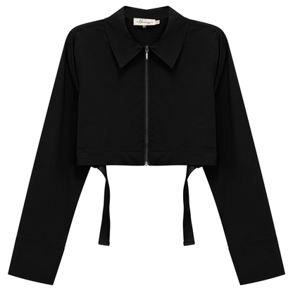 Cotton Cropped Ribbon Jacket
