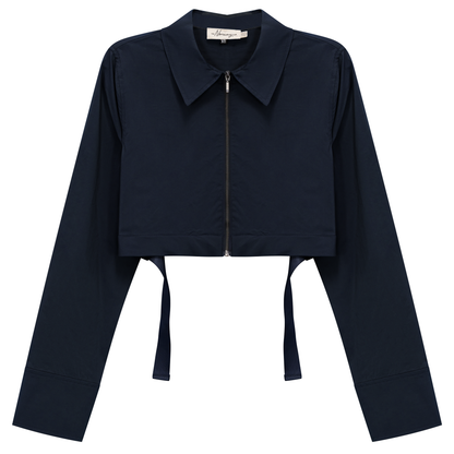 Cotton Cropped Ribbon Jacket