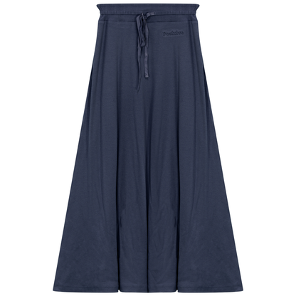 Ribbed Midi Drawstring A Line Skirt