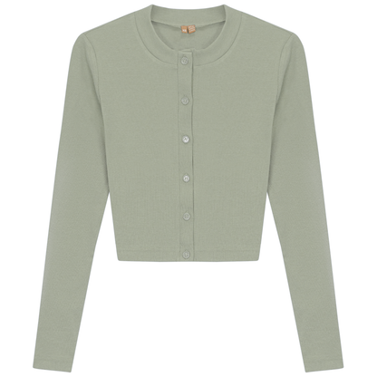 Ribbed Cropped Cardigan