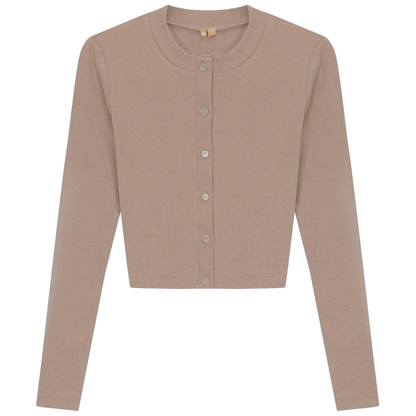 Ribbed Cropped Cardigan