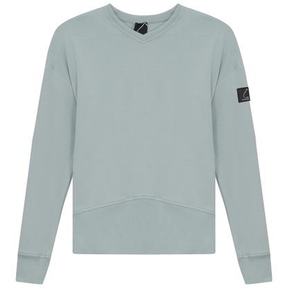 V Neck Sweatshirt Rib Combo
