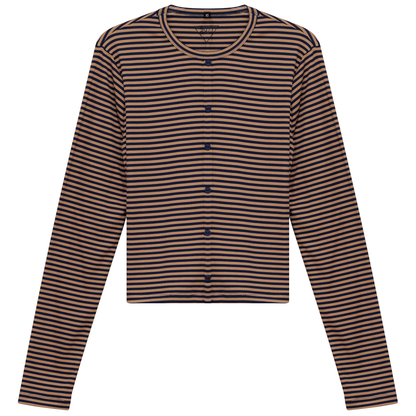 Cropped Striped Cardigan Tee