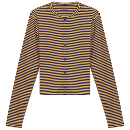 Cropped Striped Cardigan Tee