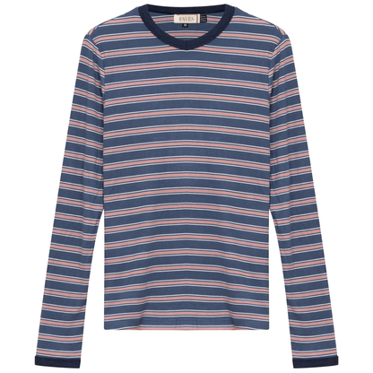 Ribbed Stripped V Neck Tee