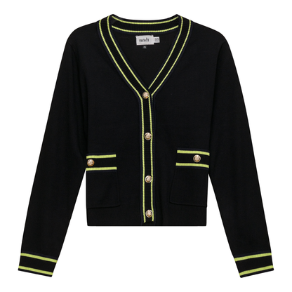 Knit Contrast Stripe Cardigan