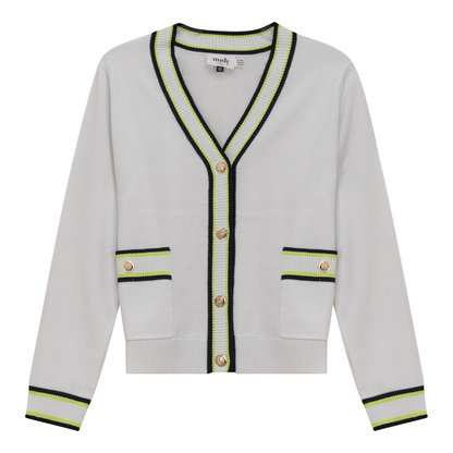 Knit Contrast Stripe Cardigan