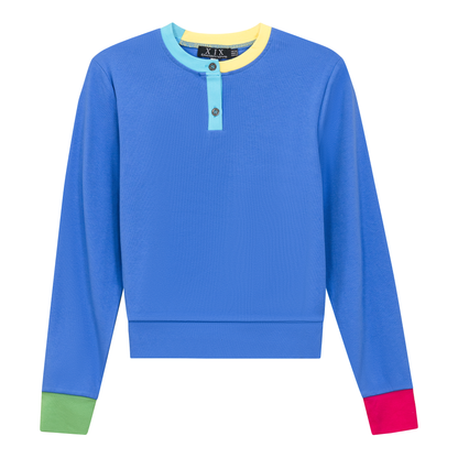 Color Blocked Henley Tee