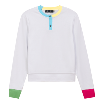Color Blocked Henley Tee