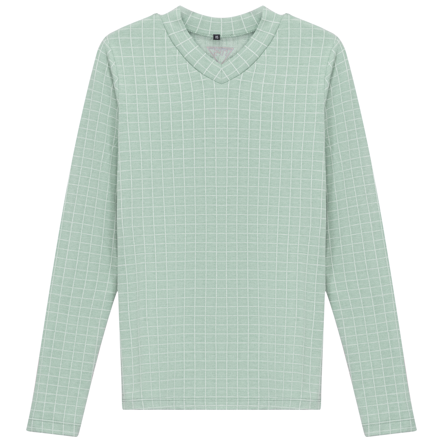 Checkered V Neck Cotton Tee