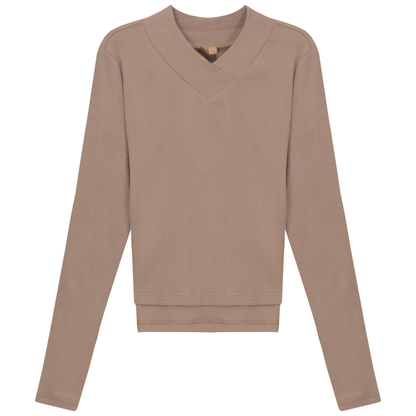 Cropped V Neck Tee