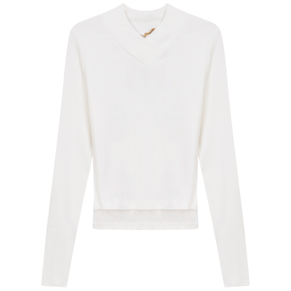 Cropped V Neck Tee
