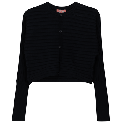 Cropped Ribbed Cardigan