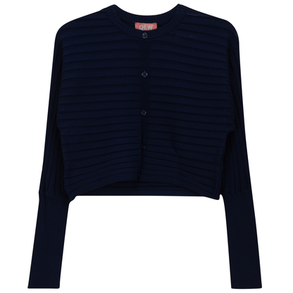Cropped Ribbed Cardigan