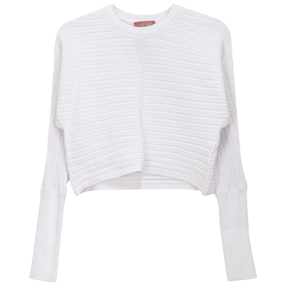 Cropped Ribbed Cardigan