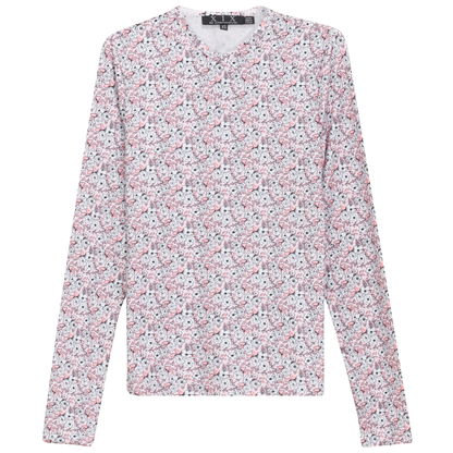 Printed V Neck Long Sleeve Tee