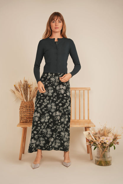 Printed Satin Maxi Jumper