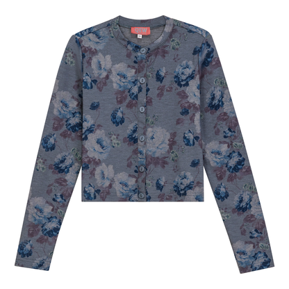 Printed Pique Cardigan