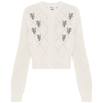 Cropped Crochet Embroidered Cardigan