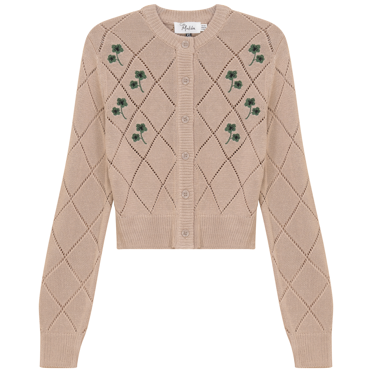 Cropped Crochet Embroidered Cardigan