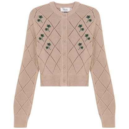 Cropped Crochet Embroidered Cardigan