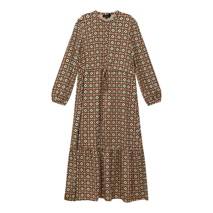 Printed Chiffon Midi Dress