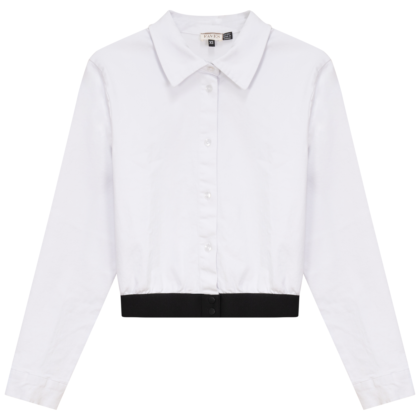 Cropped Denim Elastic Shirt