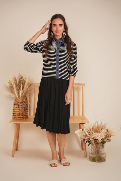 Striped Button Down Cardigan