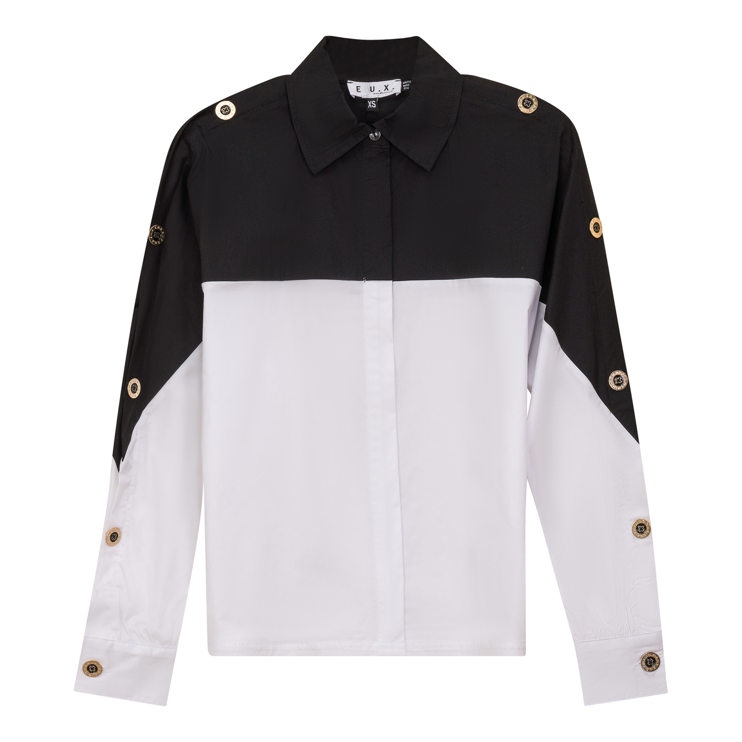 Dolman 2 Tone Button Shirt