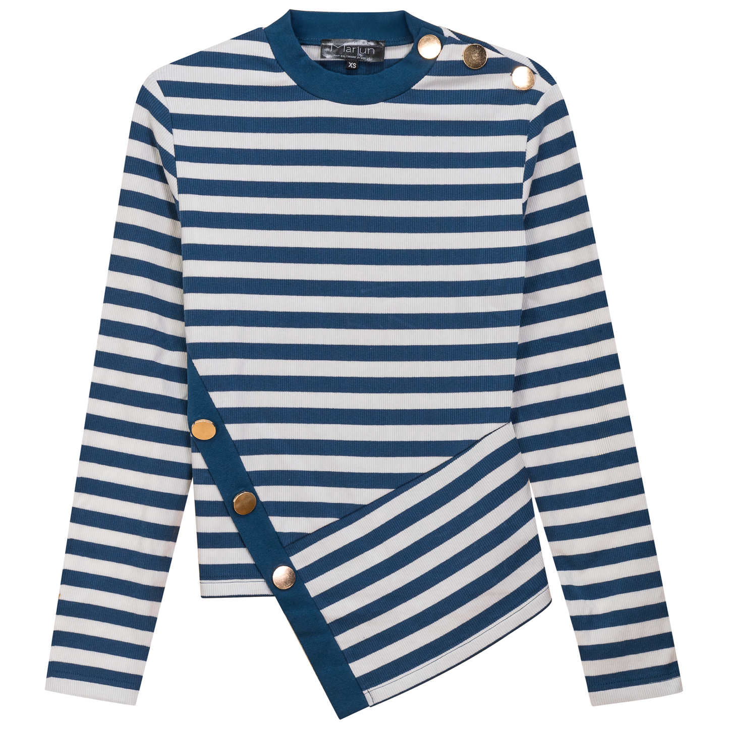 Striped Asymetric Cut Top