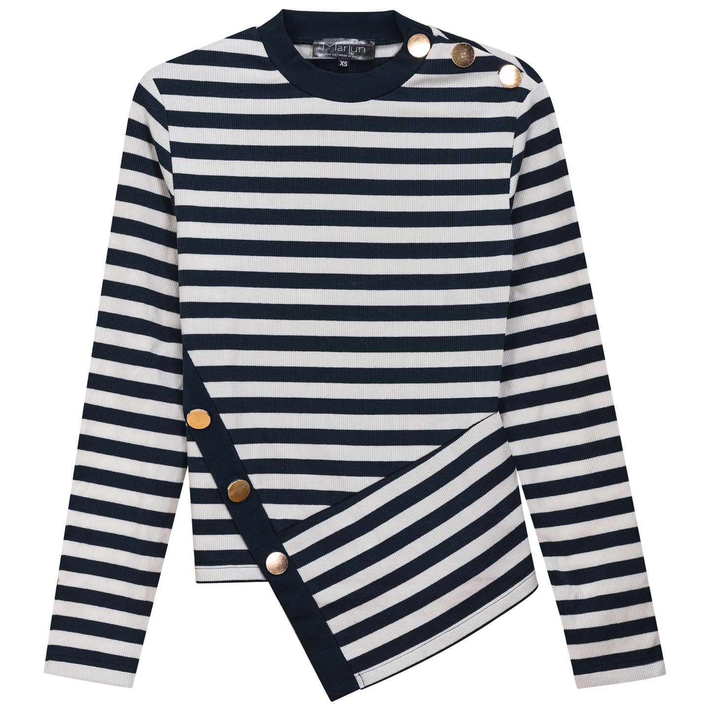 Striped Asymetric Cut Top