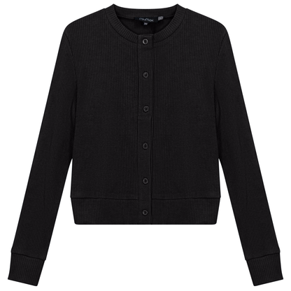 Cropped Ribbed Cardigan