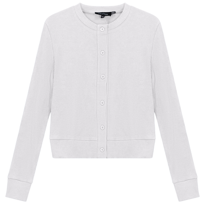 Cropped Ribbed Cardigan