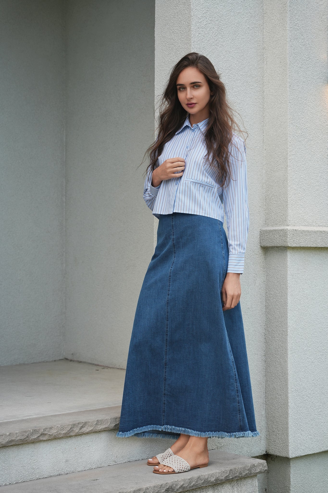 Cropped Stripped Blouse