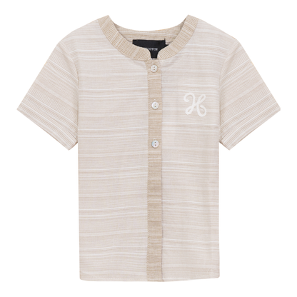 Woven Crinkle Stripe Shirt