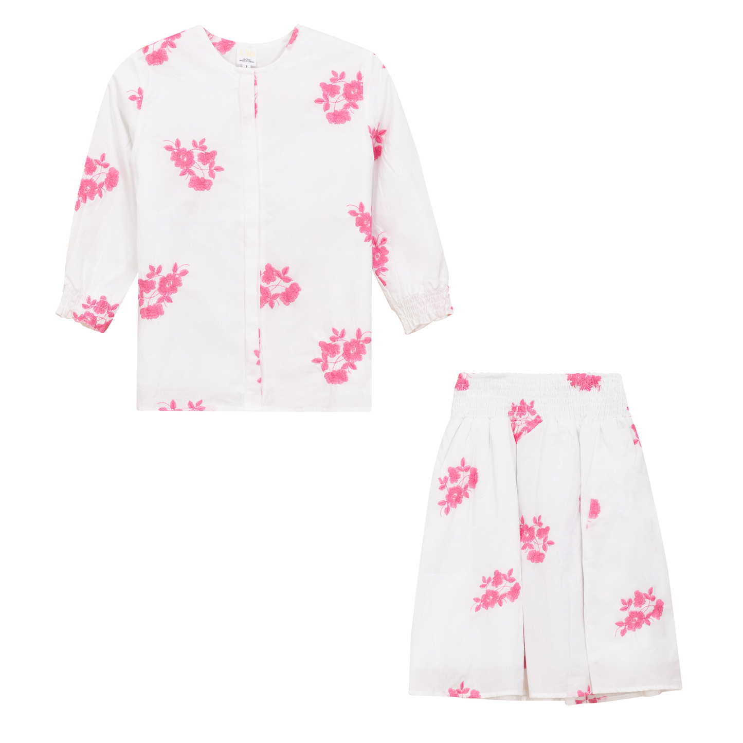 Flower Embroidered 2Pc Set