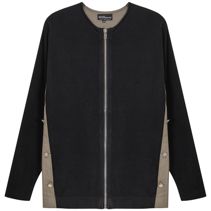 Maternity Knit Shirting Zipper Jacket