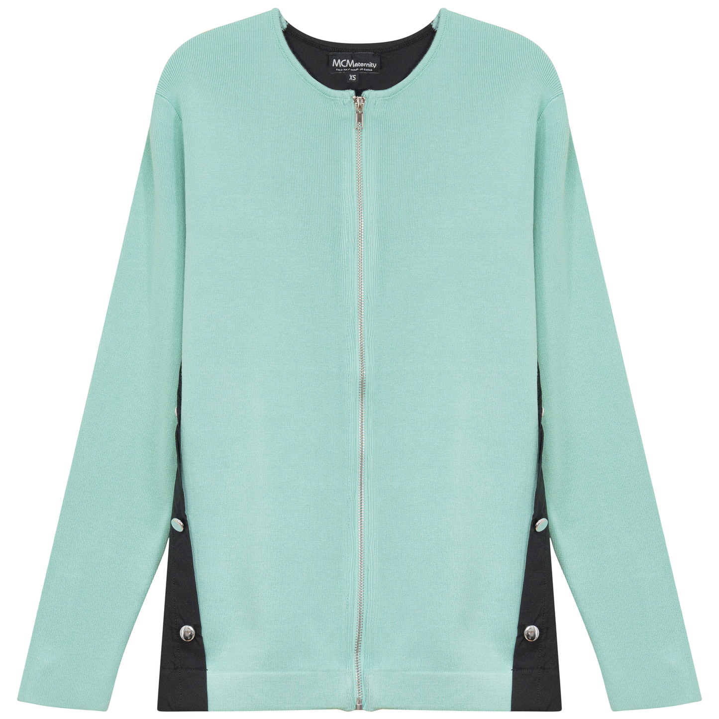 Maternity Knit Shirting Zipper Jacket