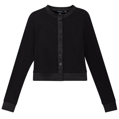 Maternity Ribbed Cropped Cardigan