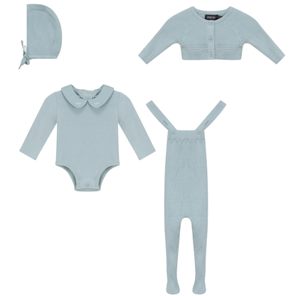 Knitted Overall and Cardigan Set