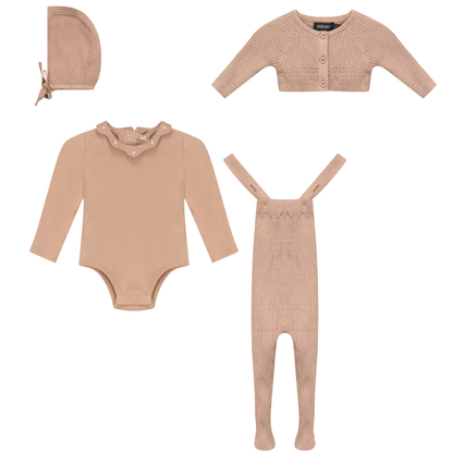 Knitted Overall and Cardigan Set