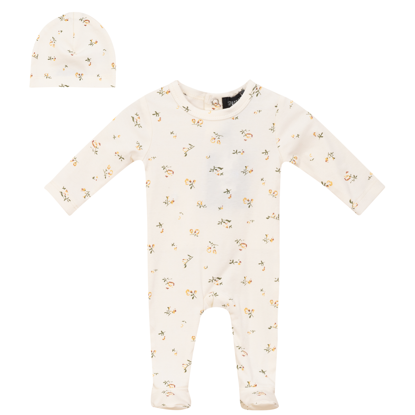 Floral Printed Onesie and Hat