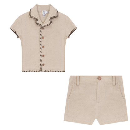 Twill Woven Shorts Set