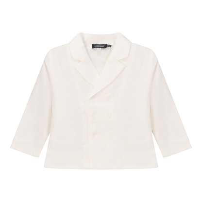 Woven Double Breasted Blazer